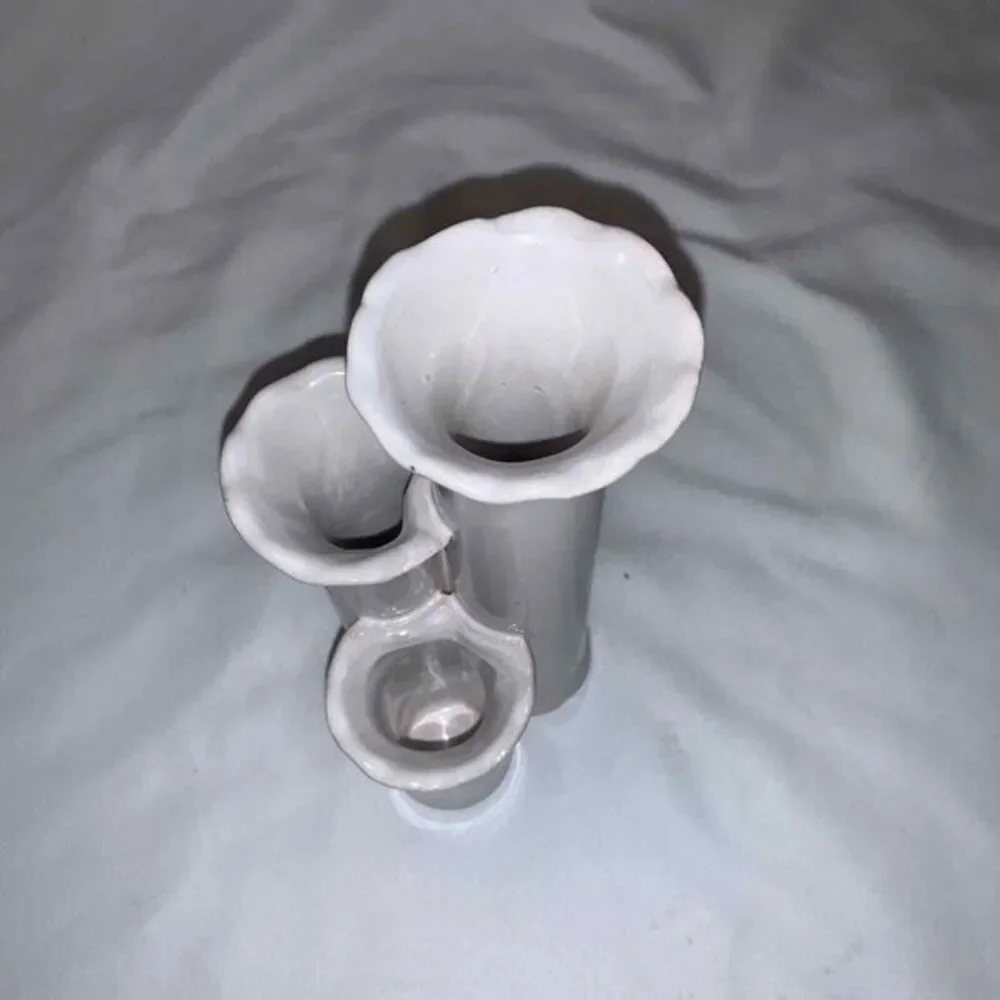 Vase White Pottery Napa Home and Garden 6 Inch‎ 3 Bud Vase
